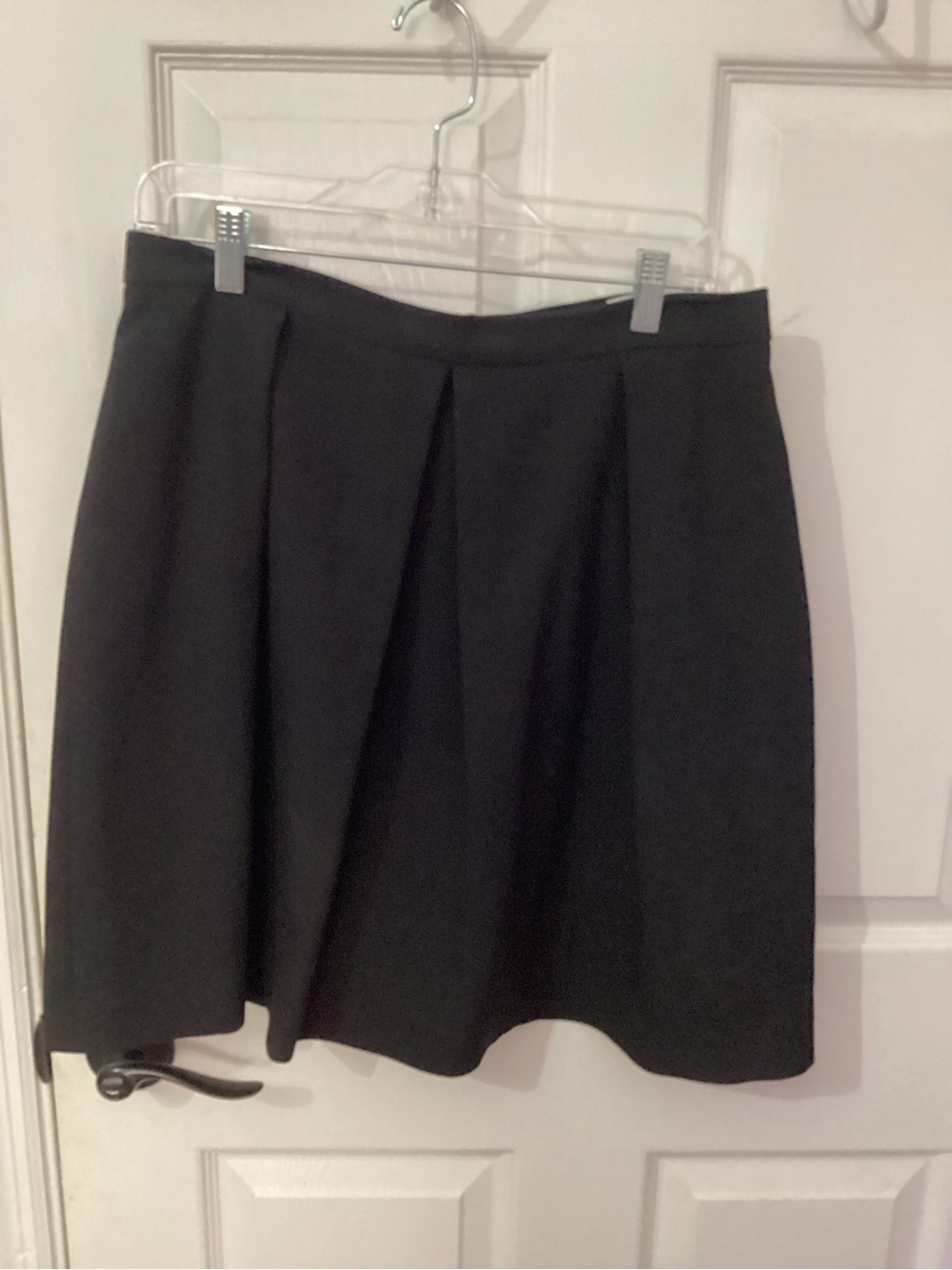 Anne Klein Black Circle Skirt with Front Pleats